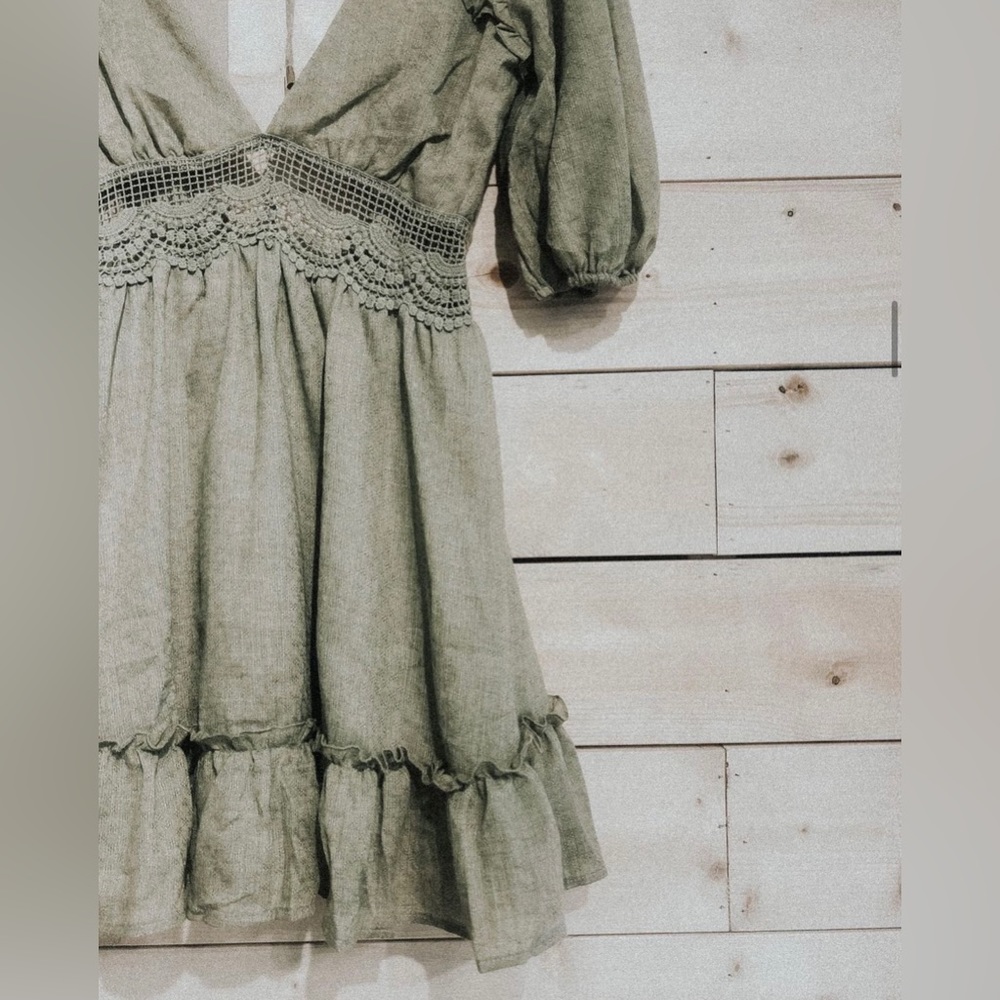 HYFVE Olive Green Ruffled Mini Dress - Picture 5 of 6